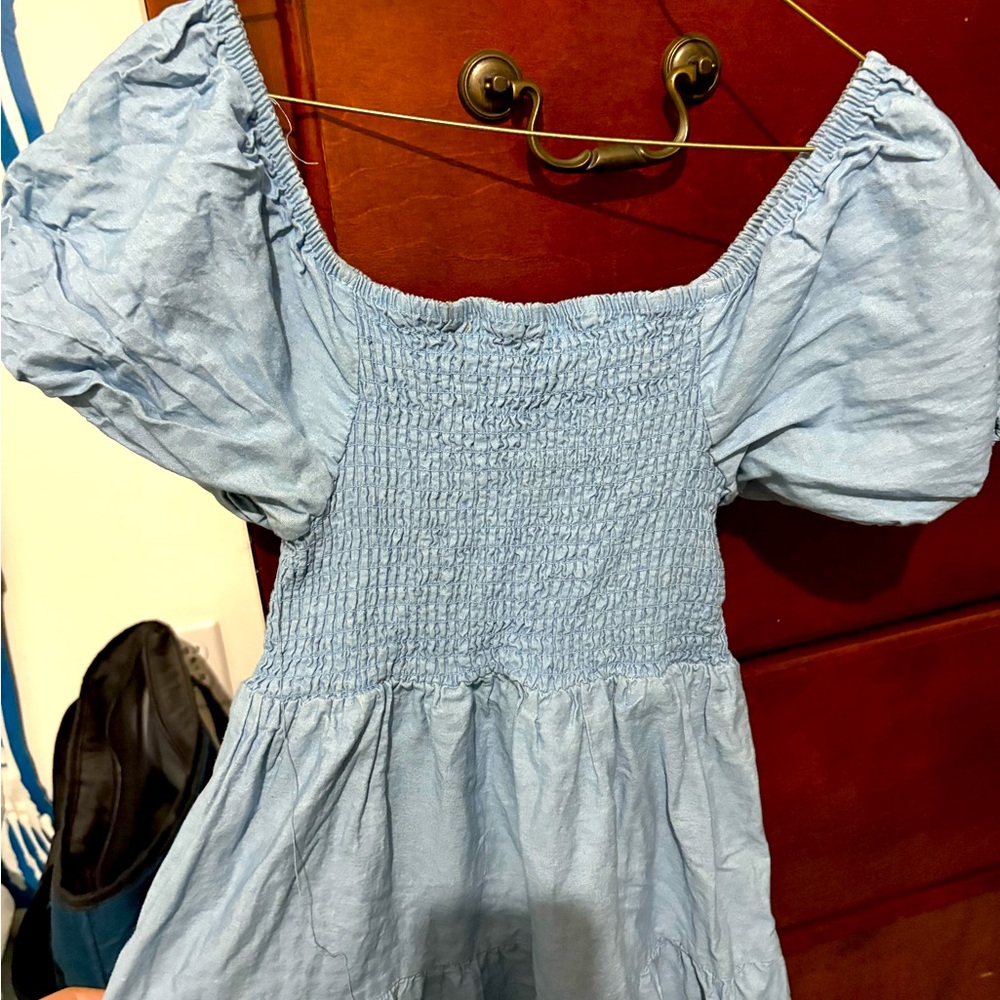 Justify Light Blue Smocked Dress